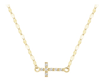 Złoty naszyjnik z cyrkoniami - krzyż