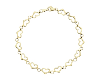 Złota bransoletka - serca