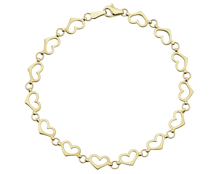 Złota bransoletka - serca