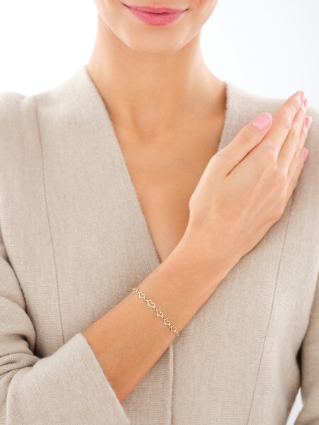 Złota bransoletka - serca