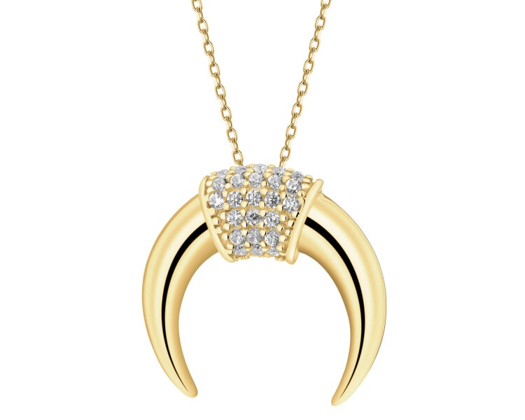 Złoty naszyjnik z cyrkoniami - Księżyc