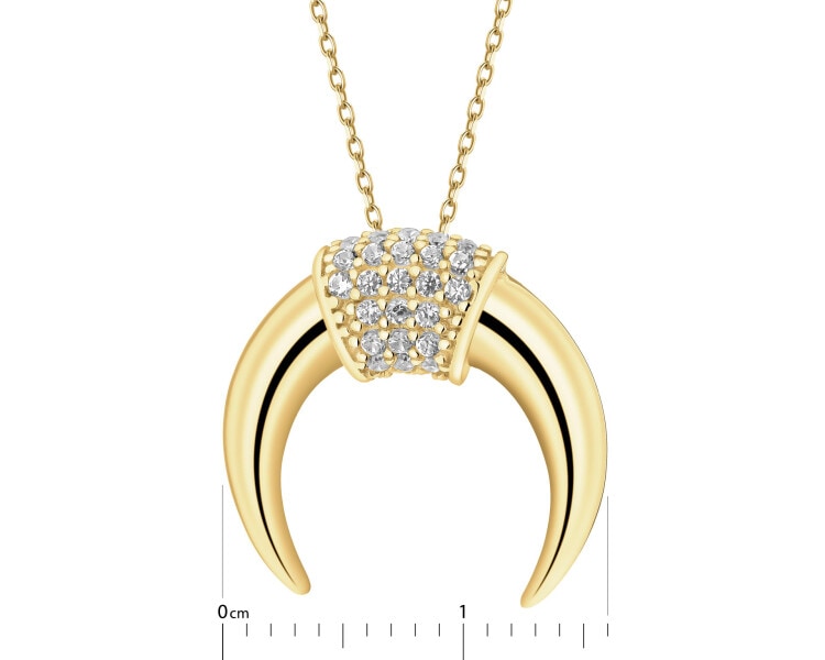 Złoty naszyjnik z cyrkoniami - Księżyc