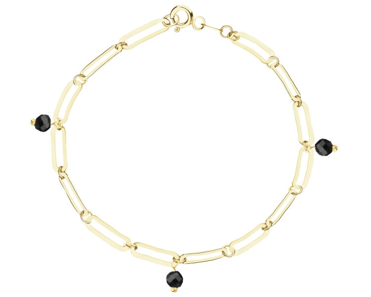 Złota bransoletka z cyrkoniami - paper clip