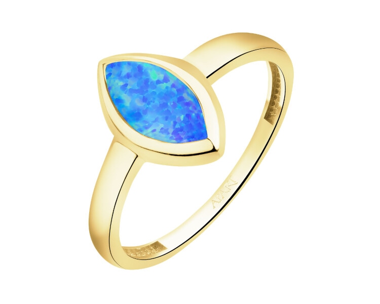 Złoty pierścionek z opalitem