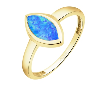 Złoty pierścionek z opalitem
