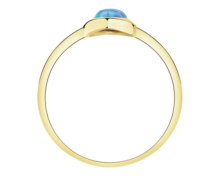 Złoty pierścionek z opalitem