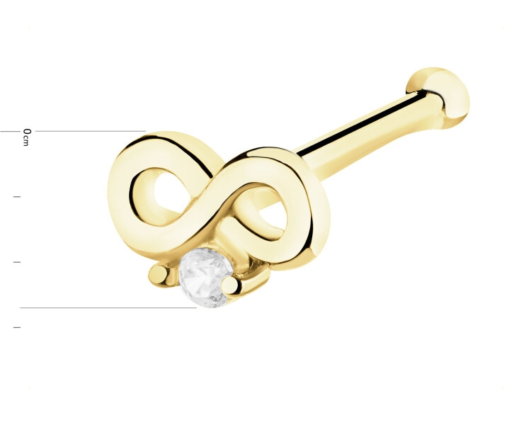 Zlatý piercing se zirkony do nosu - nekonečno