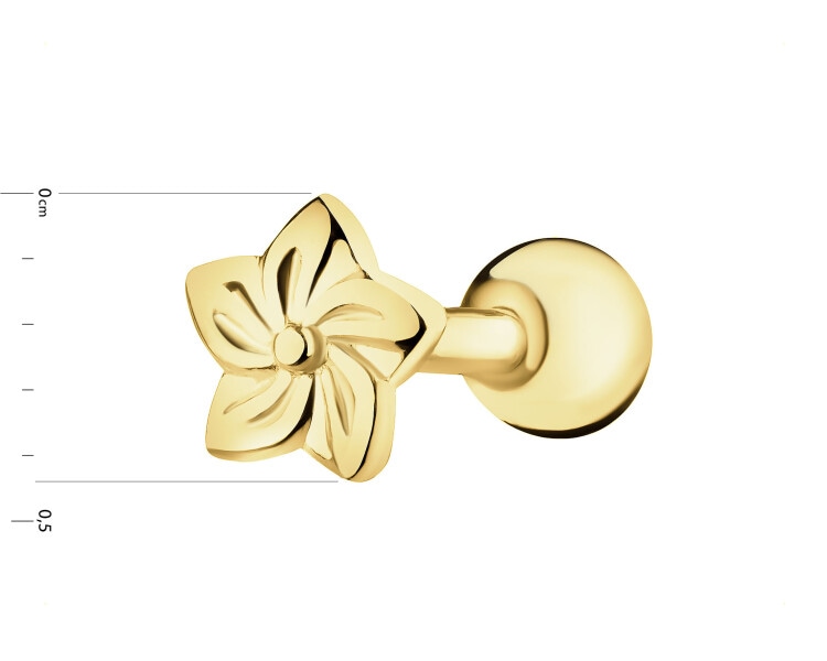Zlatý piercing - květ