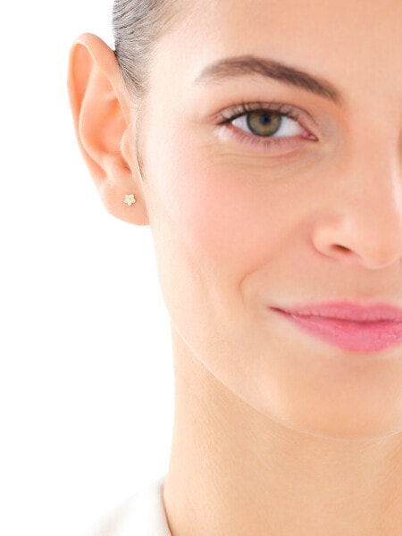 Pojedynczy złoty kolczyk do piercingu - kwiat