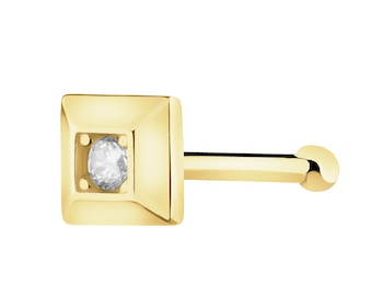 Pojedynczy złoty kolczyk z cyrkonią do nosa