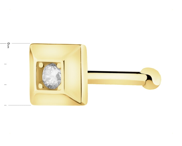 Zlatý piercing do nosu se zirkonem