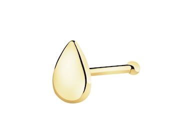 Pojedynczy złoty kolczyk do nosa - łezka