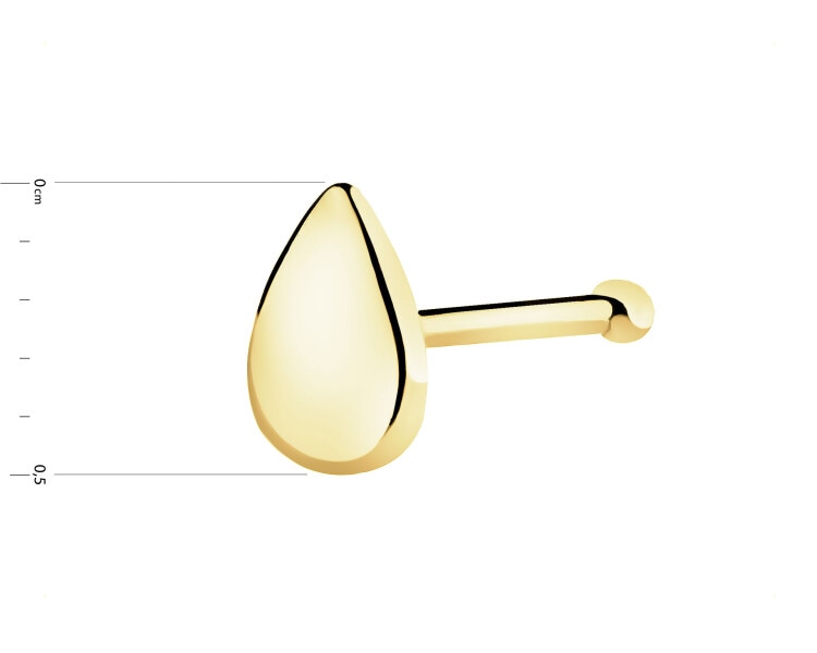 Pojedynczy złoty kolczyk do nosa - łezka