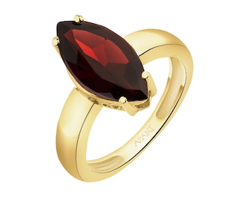 Złoty pierścionek z granatem