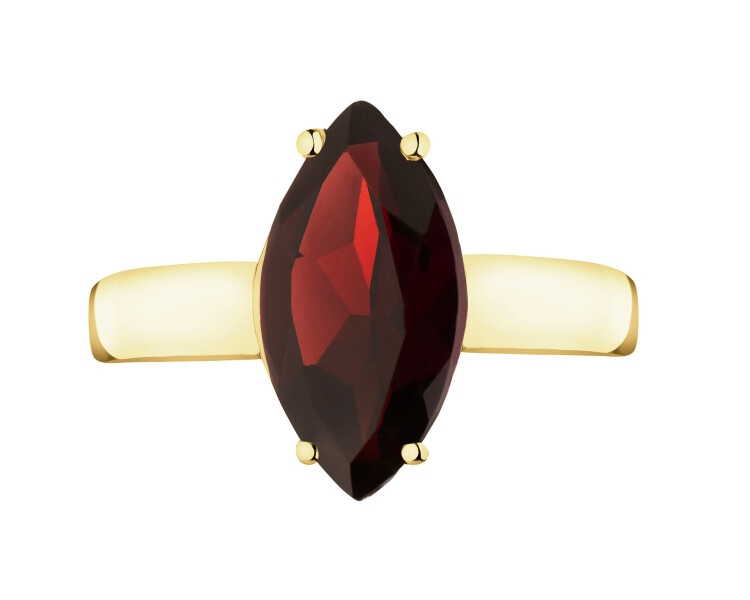 Złoty pierścionek z granatem