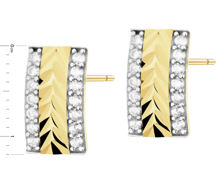 Złote kolczyki z cyrkoniami