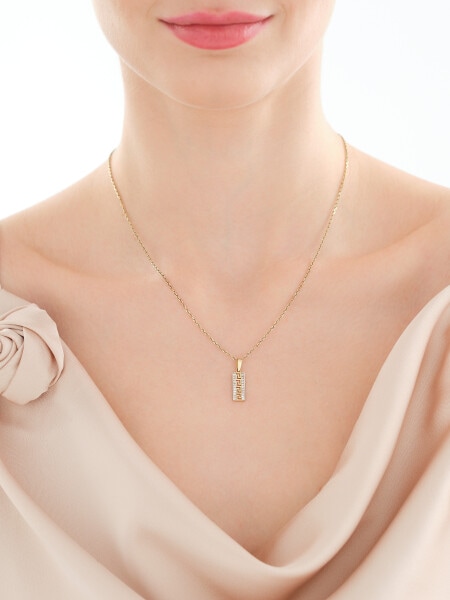 Złota zawieszka z cyrkoniami