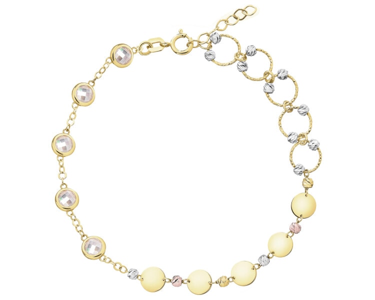 Złota bransoletka z cyrkoniami