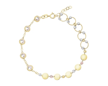 Złota bransoletka z cyrkoniami