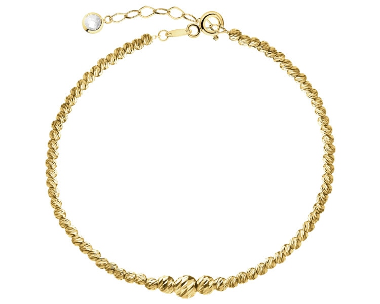 Złota bransoletka z cyrkonią - kulki