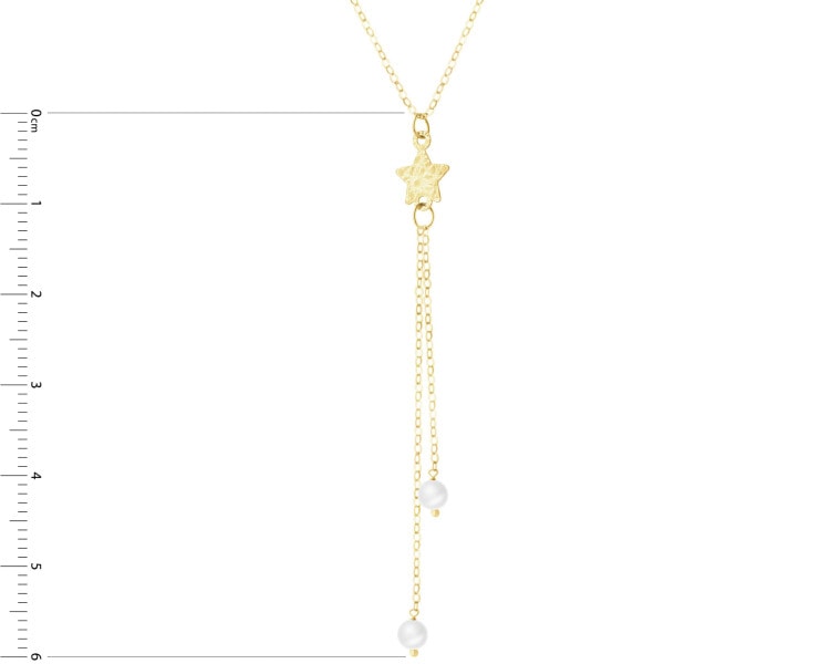 Złoty naszyjnik z perłami - gwiazda