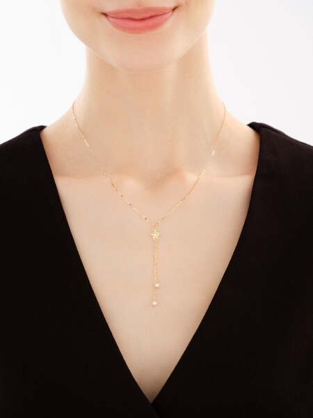 Złoty naszyjnik z perłami - gwiazda