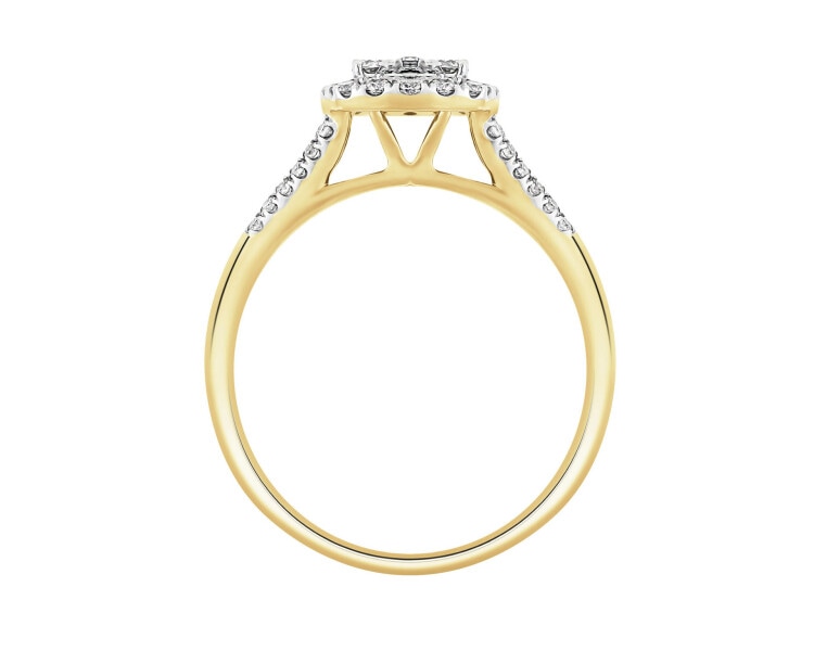 Pierścionek  z żółtego złota z brylantami - 0,51 ct - próba 585