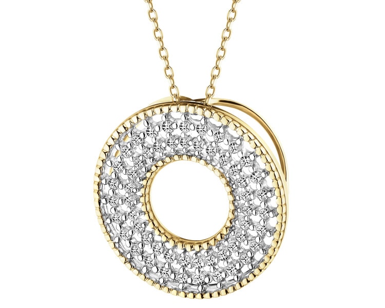 Zawieszka z żółtego złota z diamentami - 0,25 ct - próba 585