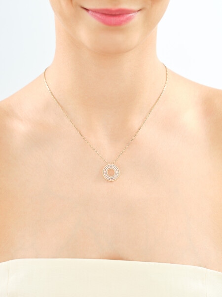 14 K Rhodium-Plated Yellow Gold Pendant with Diamonds - 0,25 ct - fineness 14 K