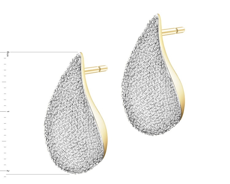 Kolczyki z żółtego złota z diamentami - 1,60 ct - próba 585