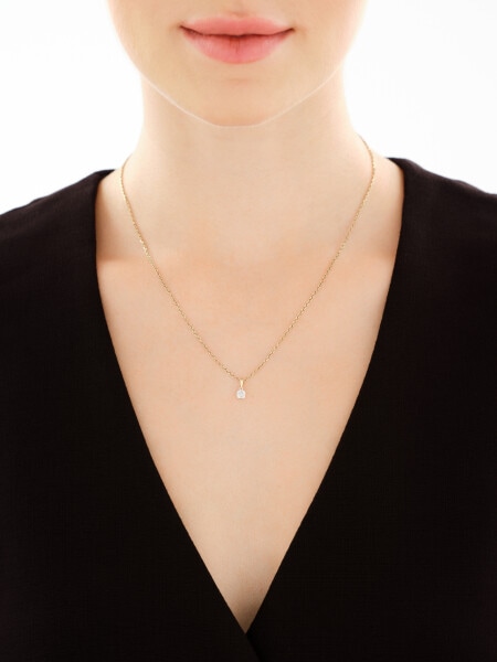 Zawieszka z żółtego złota z diamentem - 0,002 ct - próba 375