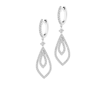 Kolczyki z białego złota z brylantami - 0,64 ct - próba 585