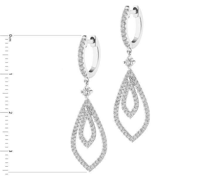 Kolczyki z białego złota z brylantami - 0,64 ct - próba 585