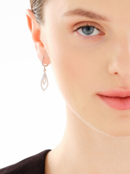 Kolczyki z białego złota z brylantami - 0,64 ct - próba 585