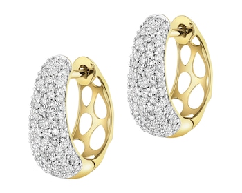 Kolczyki z żółtego złota z diamentami - koła - 0,50 ct - próba 585