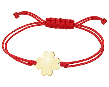 Bransoletka z elementem z żółtego złota - koniczyna