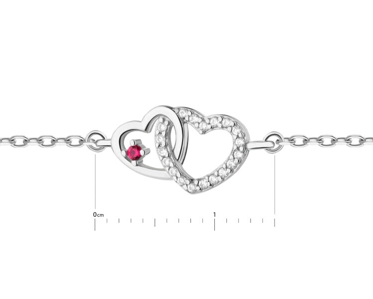 Rhodium Plated Silver Bracelet with Cubic Zirconia