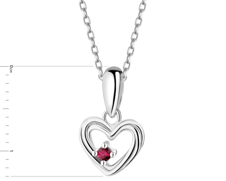 Rhodium Plated Silver Pendant with Cubic Zirconia