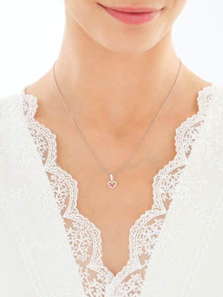 Zawieszka srebrna z cyrkonią - serce