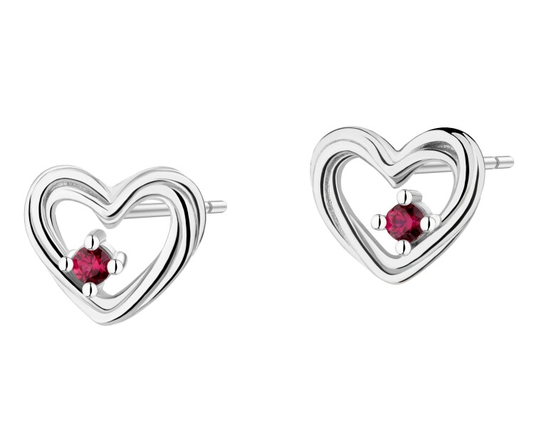Kolczyki srebrne z cyrkoniami - serca