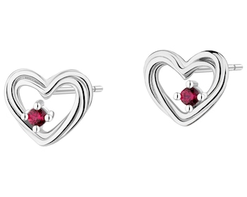 Kolczyki srebrne z cyrkoniami - serca