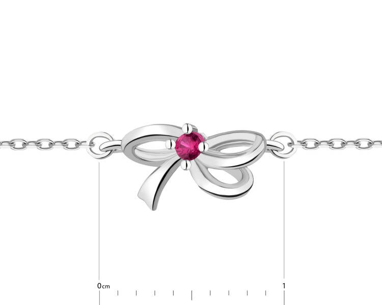 Rhodium Plated Silver Bracelet with Cubic Zirconia