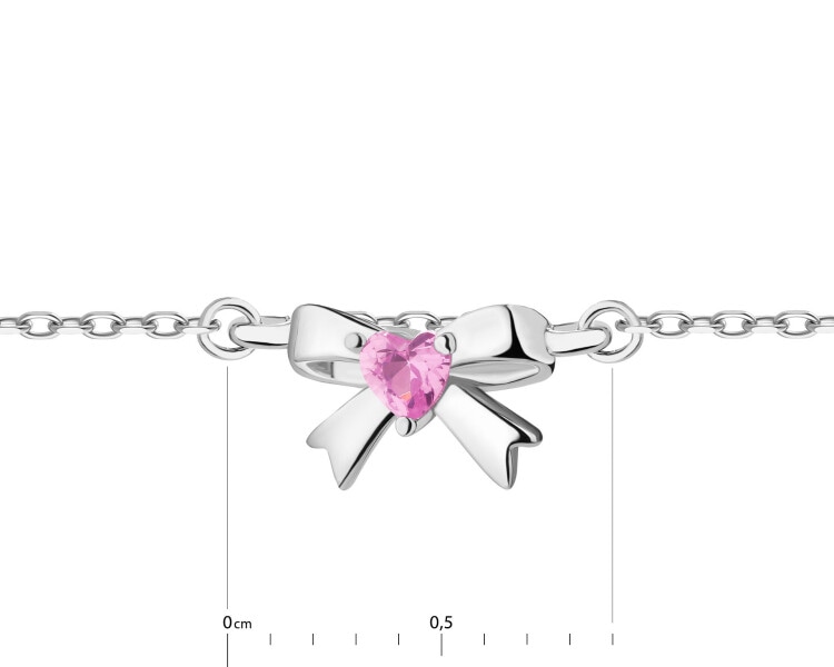 Rhodium Plated Silver Bracelet with Cubic Zirconia