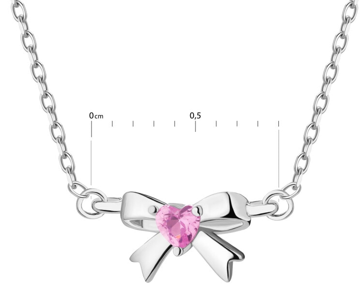 Rhodium Plated Silver Necklace with Cubic Zirconia