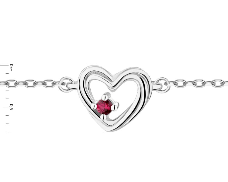 Rhodium Plated Silver Bracelet with Cubic Zirconia