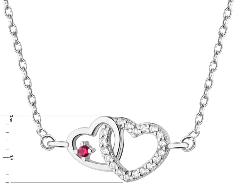 Rhodium Plated Silver Necklace with Cubic Zirconia