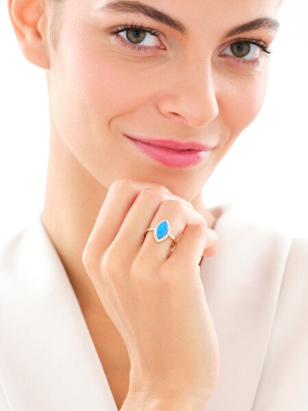 14 K Yellow Gold Ring with Opalite