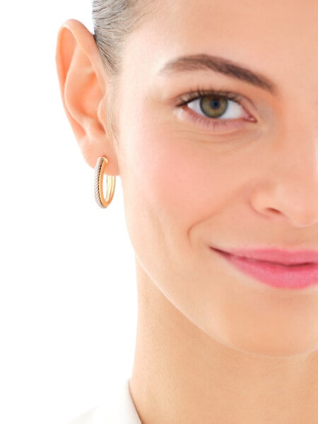 14 K Rhodium-Plated Yellow Gold Dangling Earring 