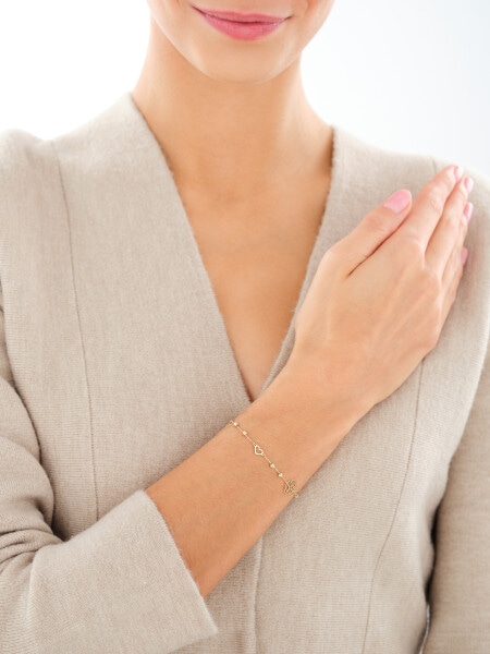 8 K Yellow Gold Bracelet with Cubic Zirconia