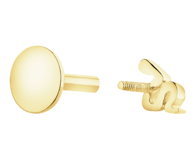 Pojedynczy złoty kolczyk do piercingu - wąż